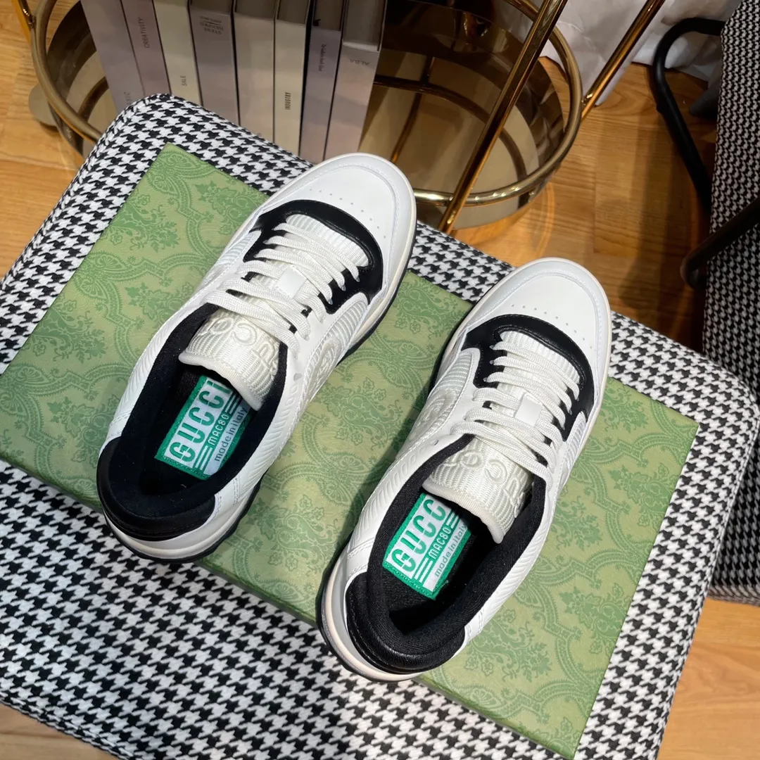 👟👟Ex-factory price 520👟👟 Women's Shoes Factory Gucci Gucci's new dirty shoes MAC80 series✅Full imported security thread, not ordinary fluorescent thread ## Retro old money style tone, full of old money retro feel❗️ ss23 is really fresh and can't be fresh anymore ~ the foot feel is matched with leverage ~ cloud-like comfort Original grained cowhide contrasting stripes original satin fabric, original thin soft fabric + cowhide color matching inside, original T👟👟 ex-factory price U sole, gap edge original craftsmanship, no glue and environmental protection♻️ Couple size 35-44 (45.46. Can be customized) Original packaging + printed GUCCI outer box